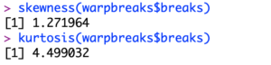 How To calculate summary statistics in r (results for Skewness & Kurtosis)