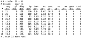 help with group by in dplyr  how to use dplyr group by function  group by mtcars  mtcars data set  group by function in data frame